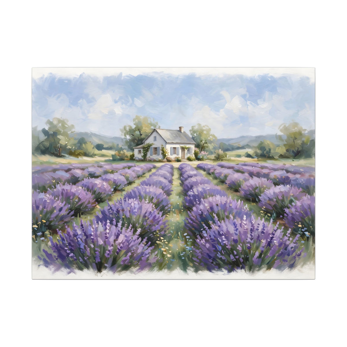 Lavender Field Farmhouse Canvas Wall Art
