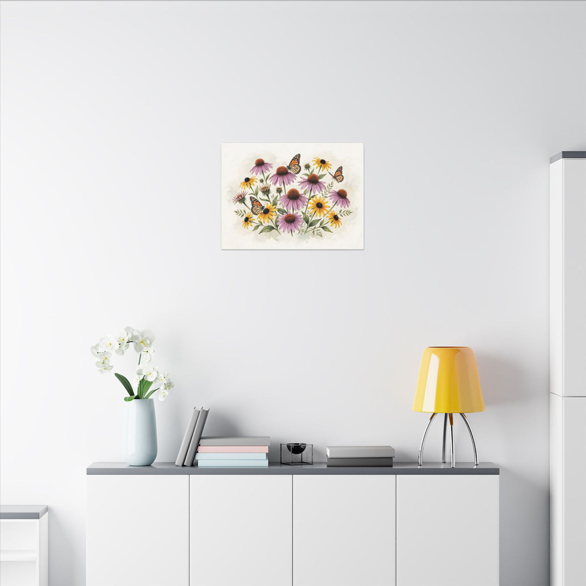 Monarch Butterflies and Wildflowers Canvas Wall Art – Style 2