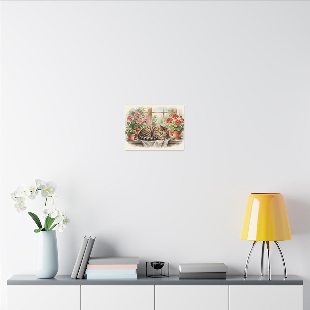 Tabby Cat in the Window Garden Canvas Wall Art