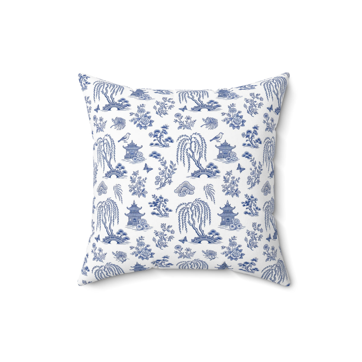 Blue Willow China Pattern Throw Pillow – Style 2