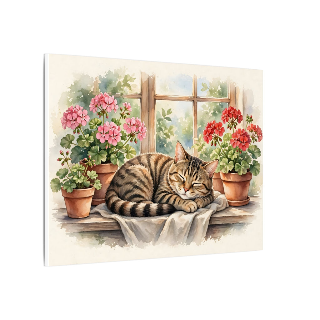 Tabby Cat in the Window Garden Canvas Wall Art