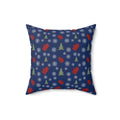 Snowflakes and Mittens Pattern Throw Pillow