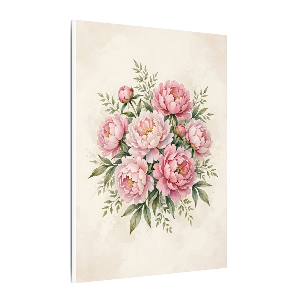 Pink Peonies Watercolor Canvas Wall Art
