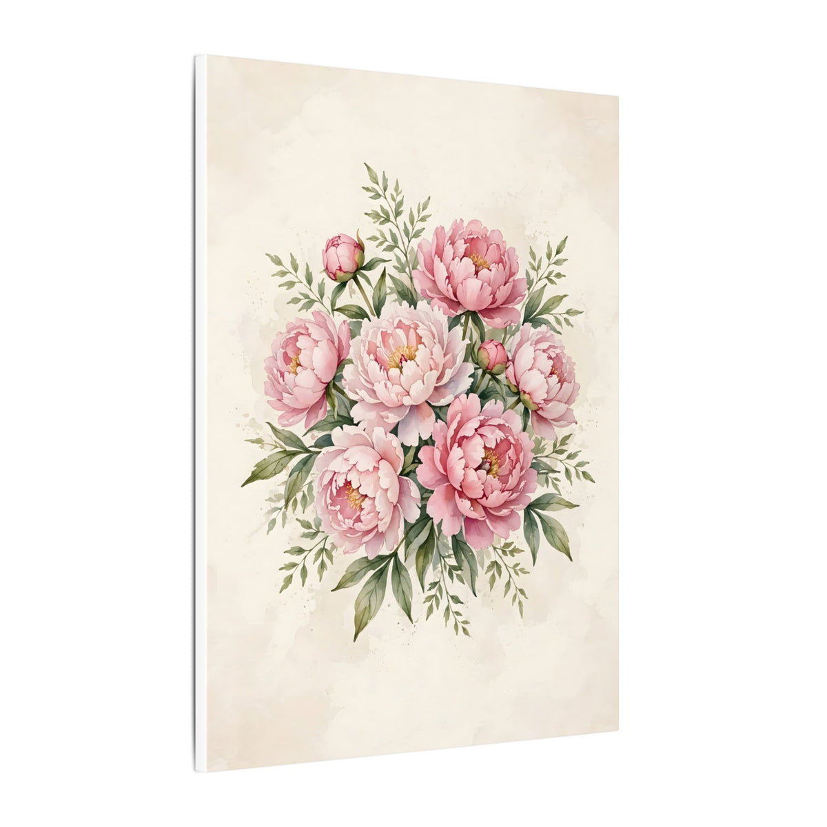 Pink Peonies Watercolor Canvas Wall Art