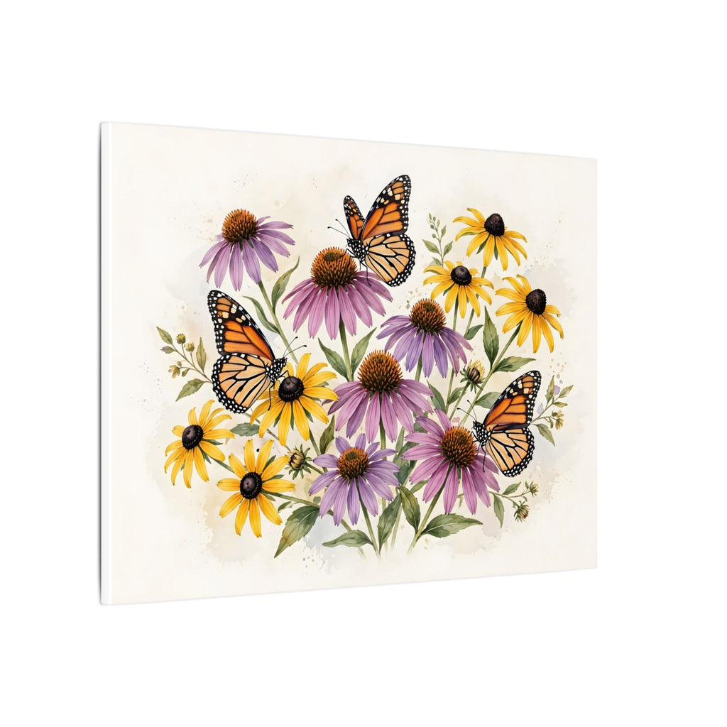 Monarch Butterflies and Wildflowers Canvas Wall Art