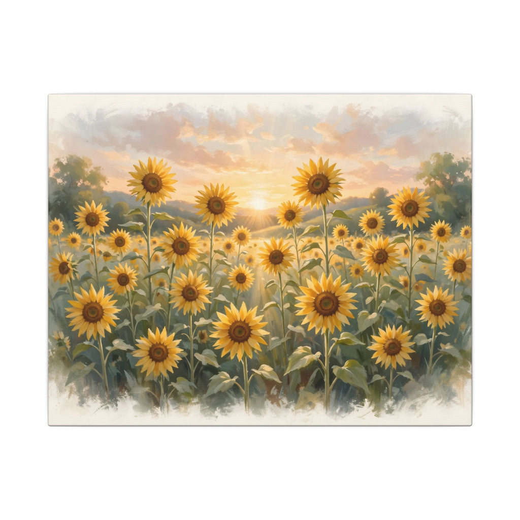 Sunflower Field at Sunset Canvas Wall Art – Style 2