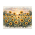 Sunflower Field at Sunset Canvas Wall Art – Style 2