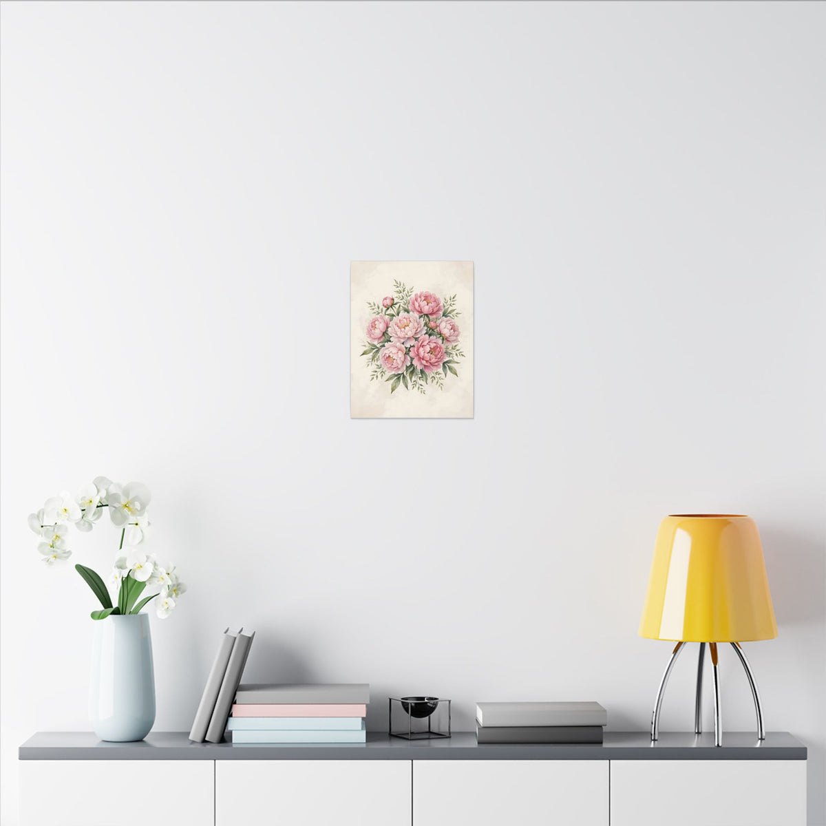 Pink Peonies Watercolor Canvas Wall Art