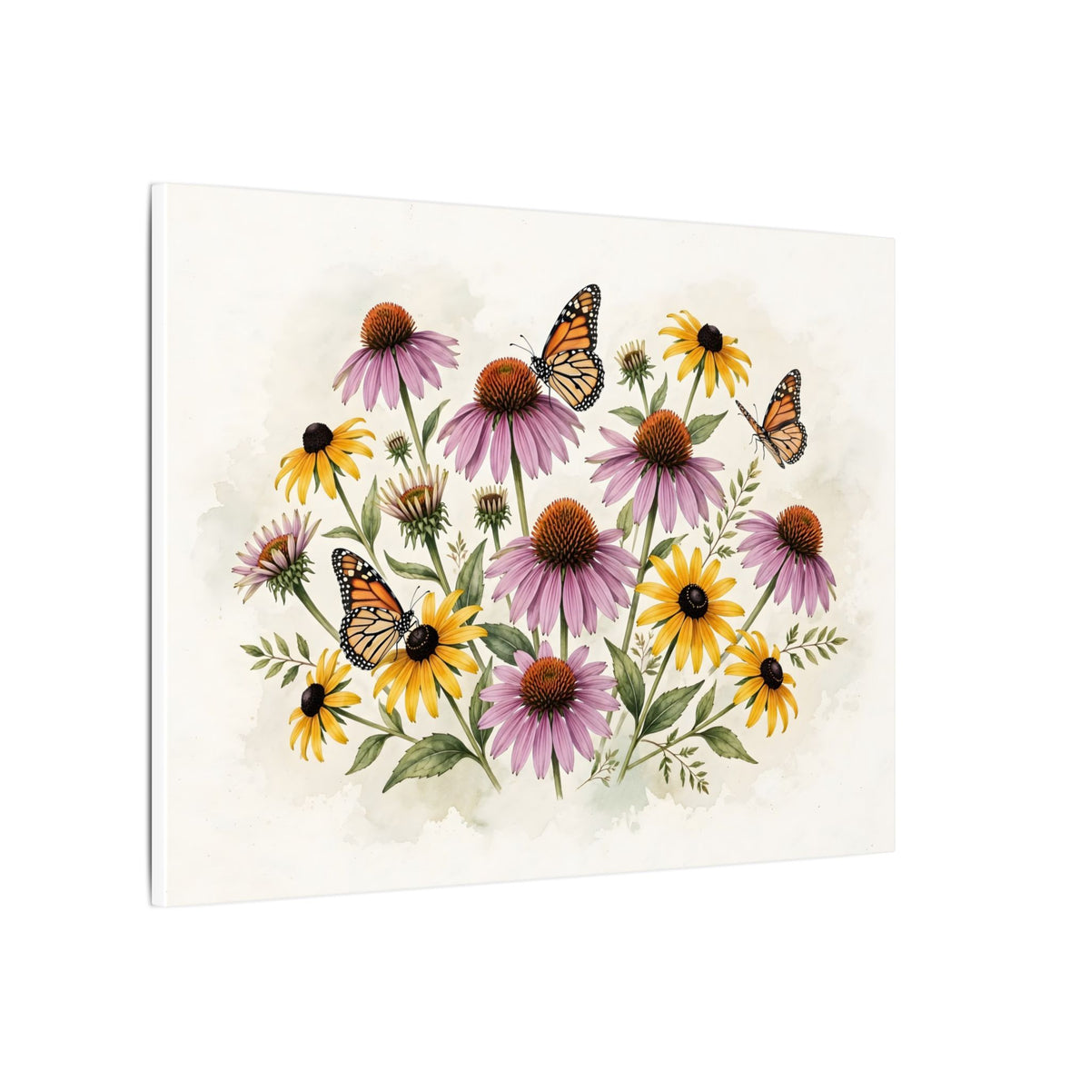 Monarch Butterflies and Wildflowers Canvas Wall Art – Style 2