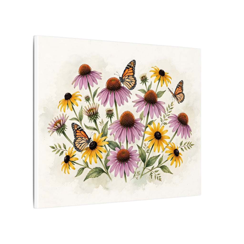 Monarch Butterflies and Wildflowers Canvas Wall Art – Style 2