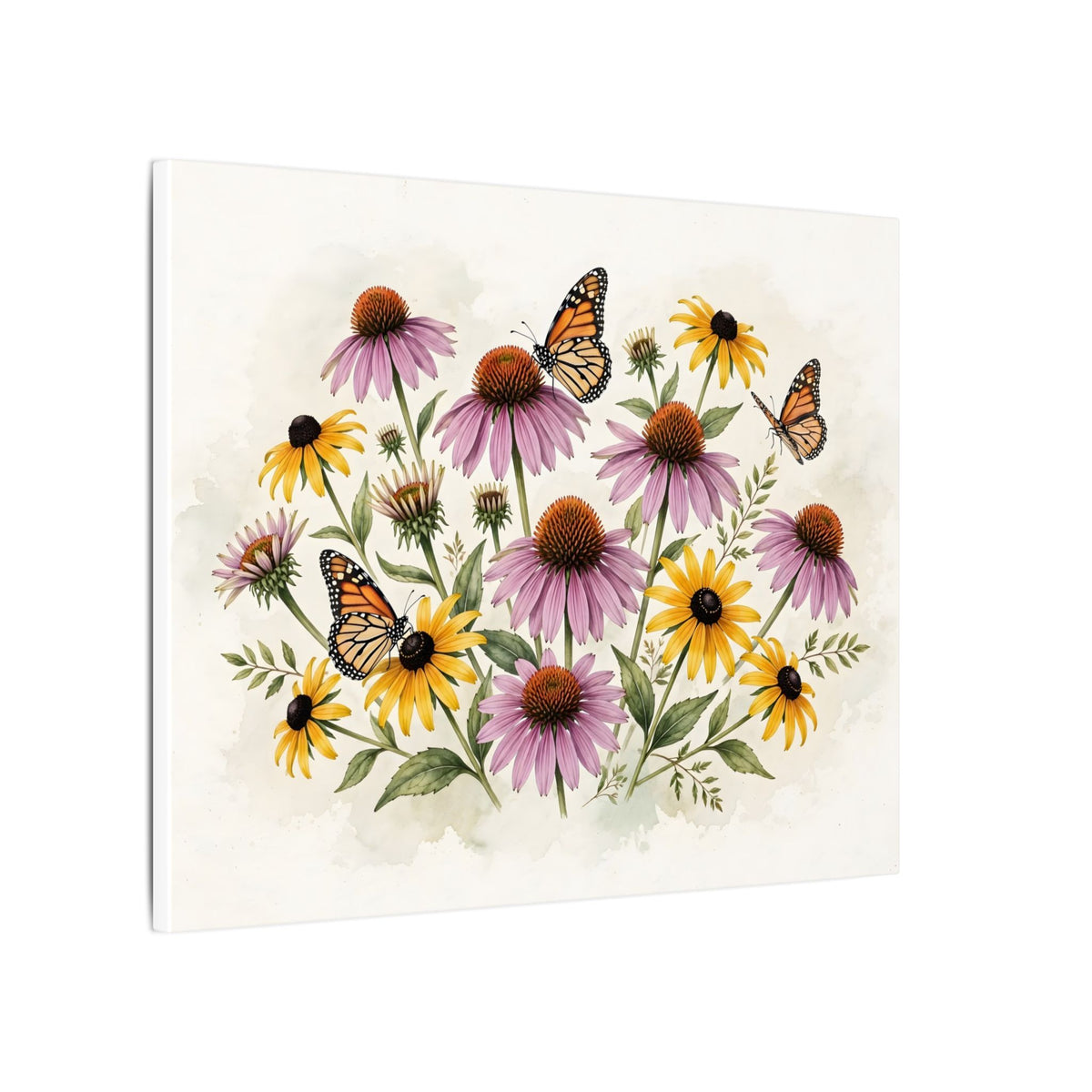 Monarch Butterflies and Wildflowers Canvas Wall Art – Style 2