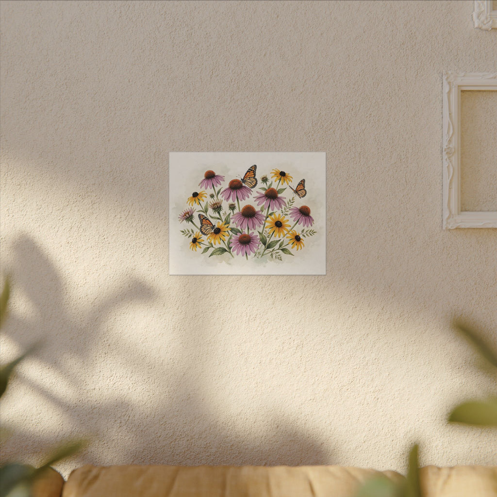 Monarch Butterflies and Wildflowers Canvas Wall Art – Style 2