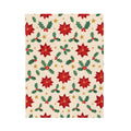 Christmas Poinsettia Pattern Velveteen Plush Blanket – Style 2