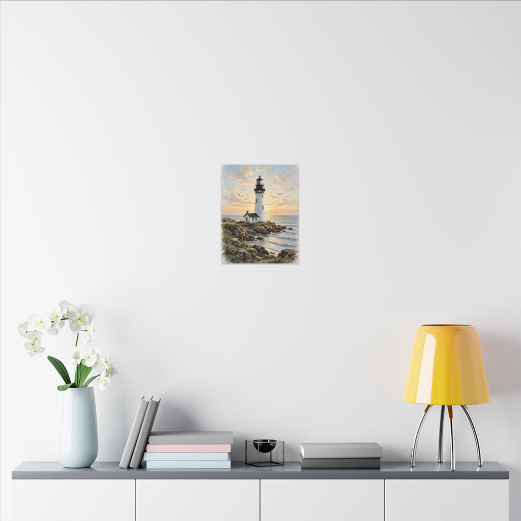 Lighthouse at Golden Hour Canvas Wall Art