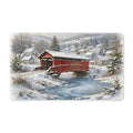 Snowy Covered Bridge Doormat