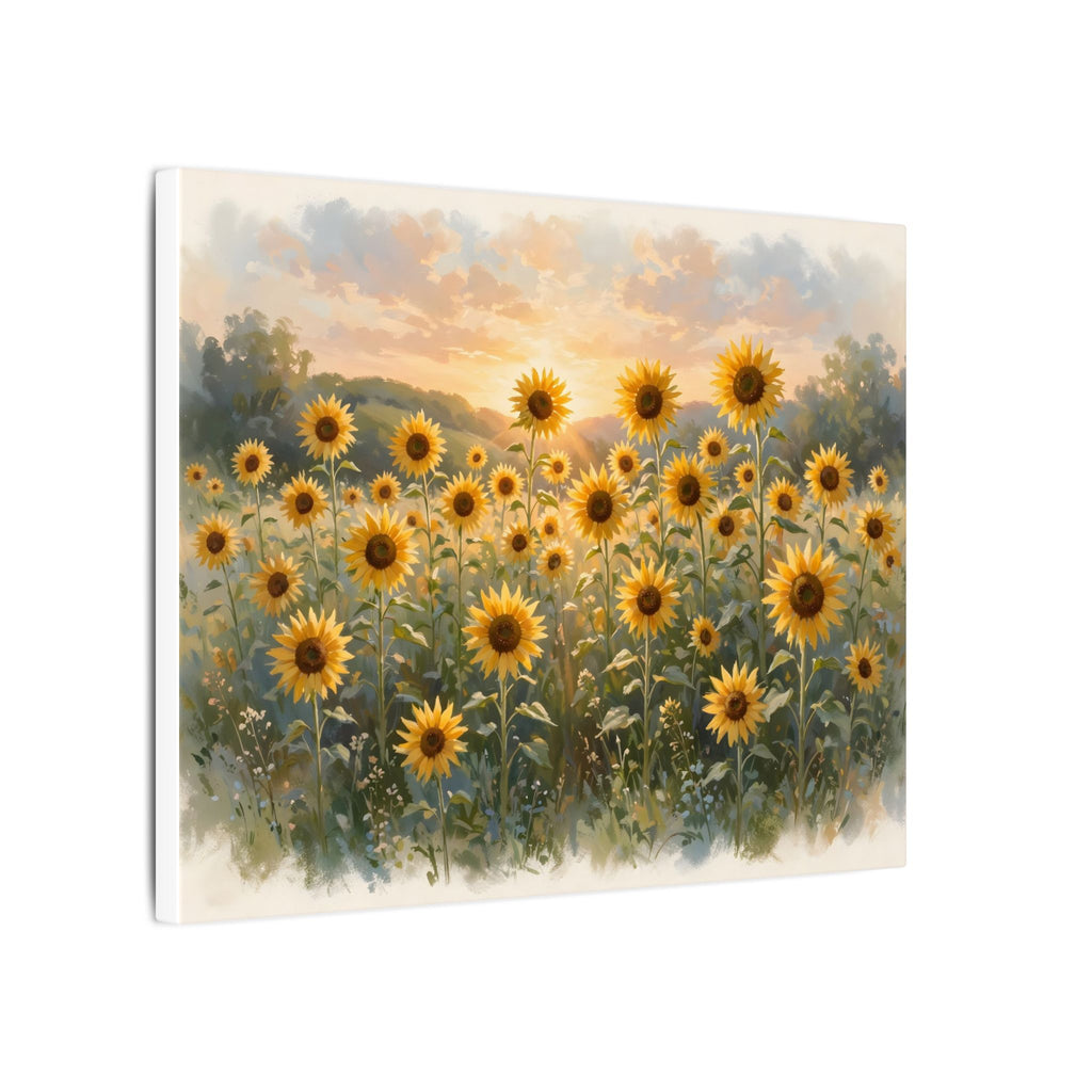 Sunflower Field at Sunset Canvas Wall Art