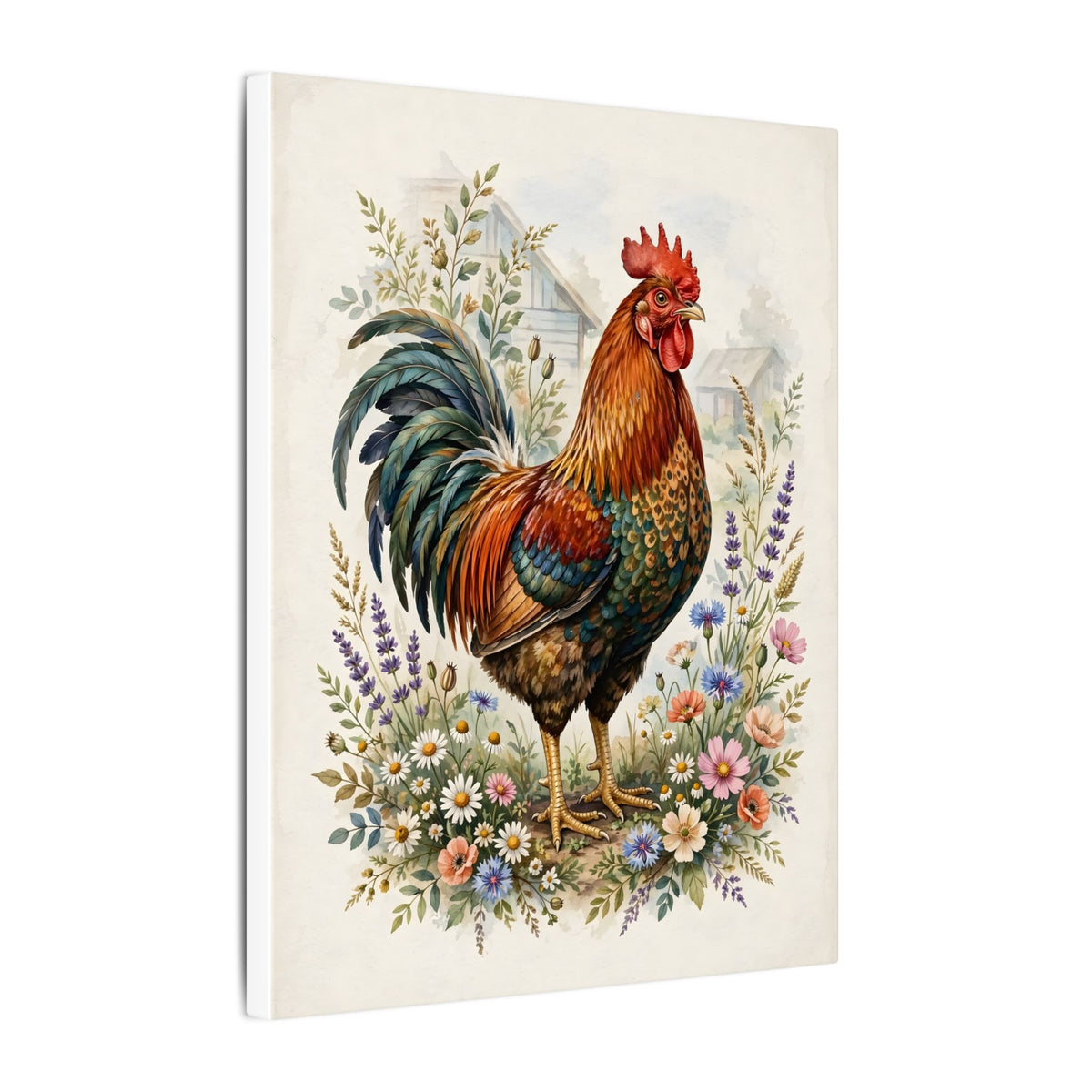 Proud Farmhouse Rooster Canvas Wall Art
