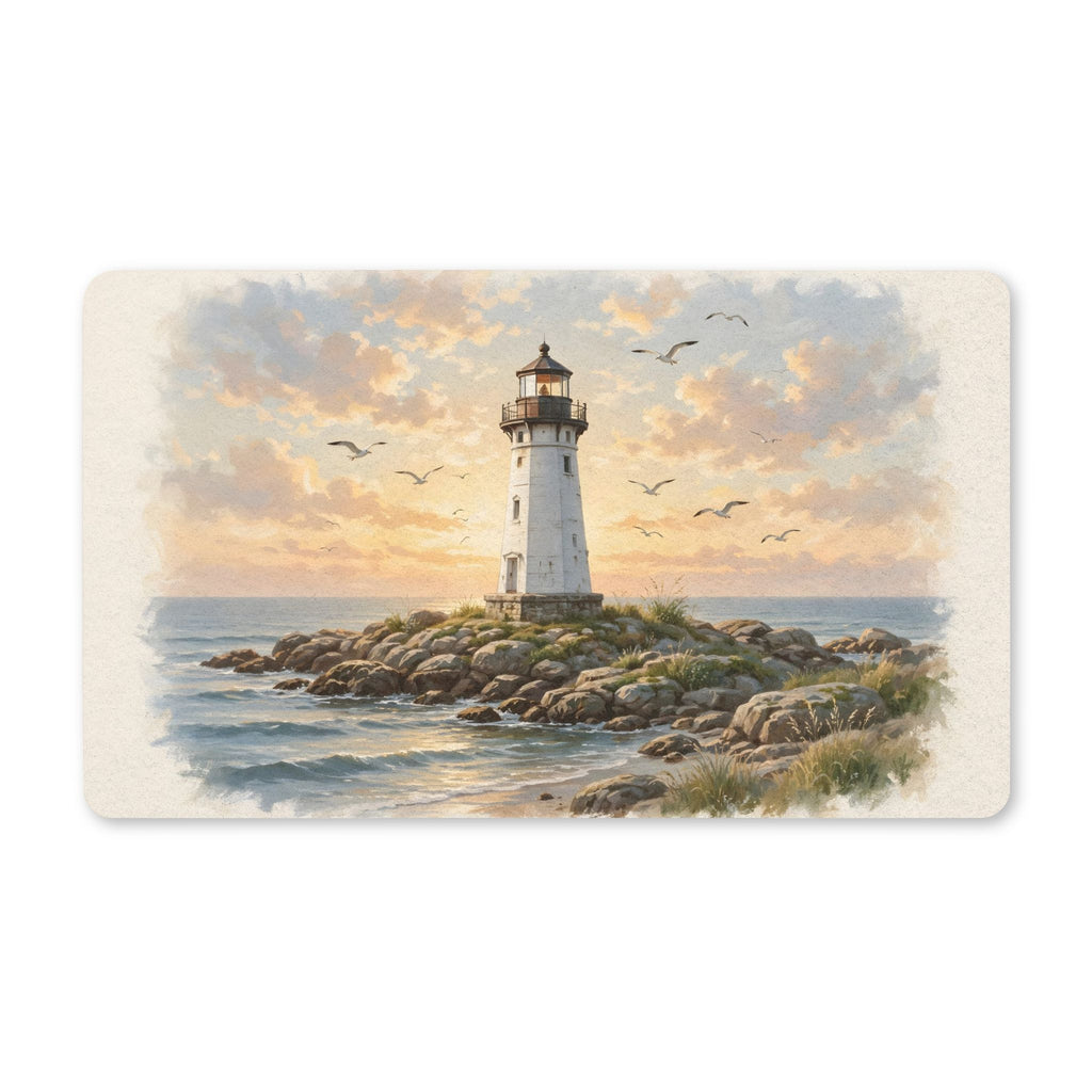 Lighthouse at Golden Hour Doormat