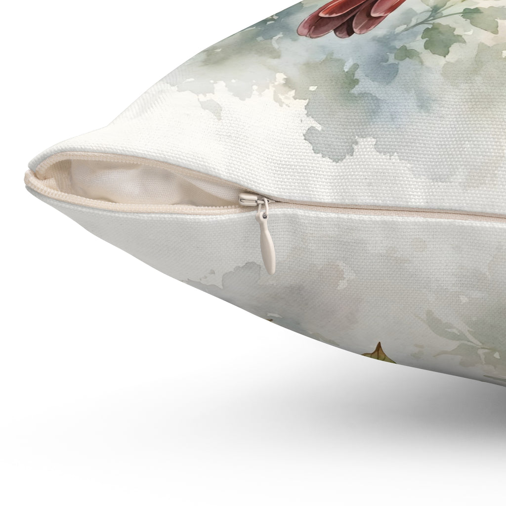 Cardinal on a Spring Branch Throw Pillow