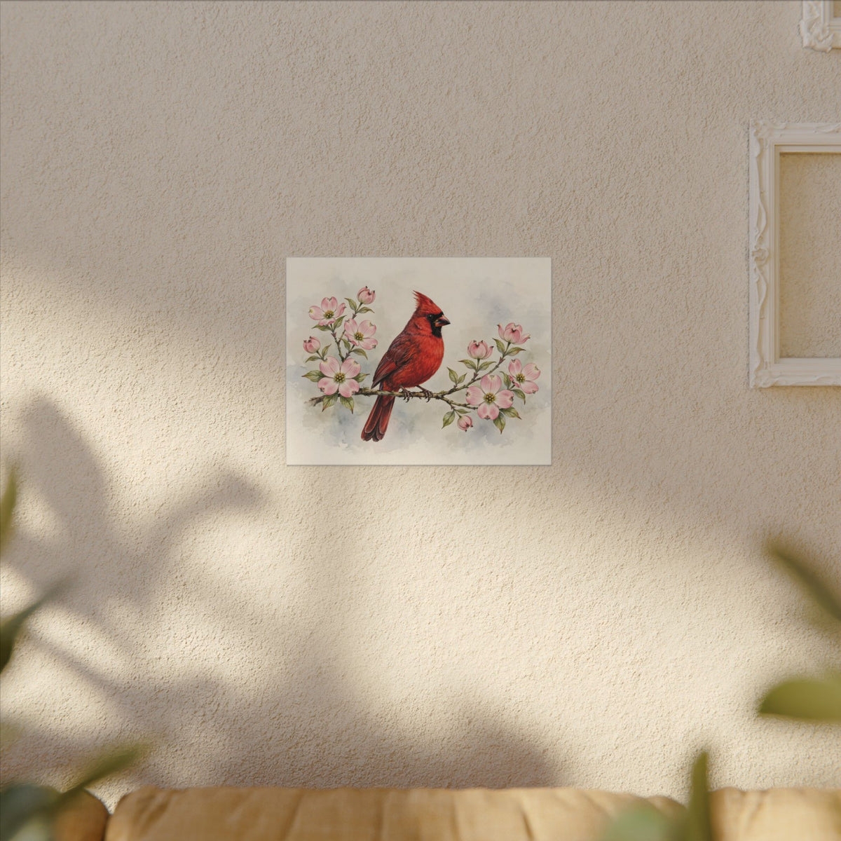Cardinal on a Spring Branch Canvas Wall Art