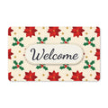 Christmas Poinsettia Pattern Welcome Doormat