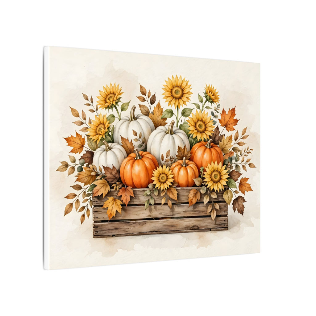 Pumpkins and Sunflowers Harvest Canvas Wall Art – Style 2
