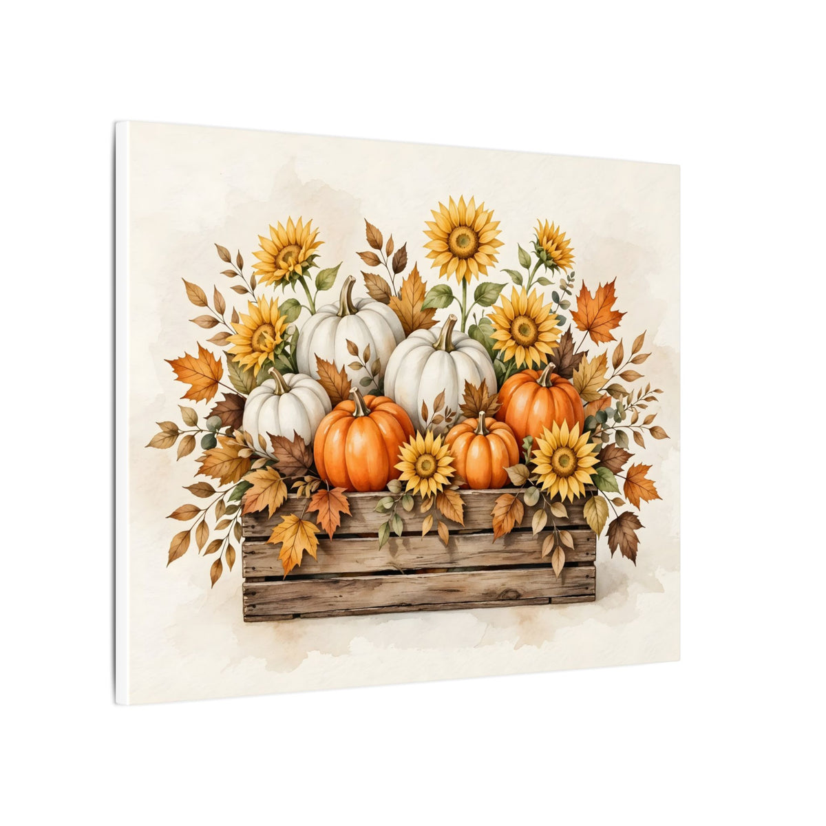 Pumpkins and Sunflowers Harvest Canvas Wall Art – Style 2