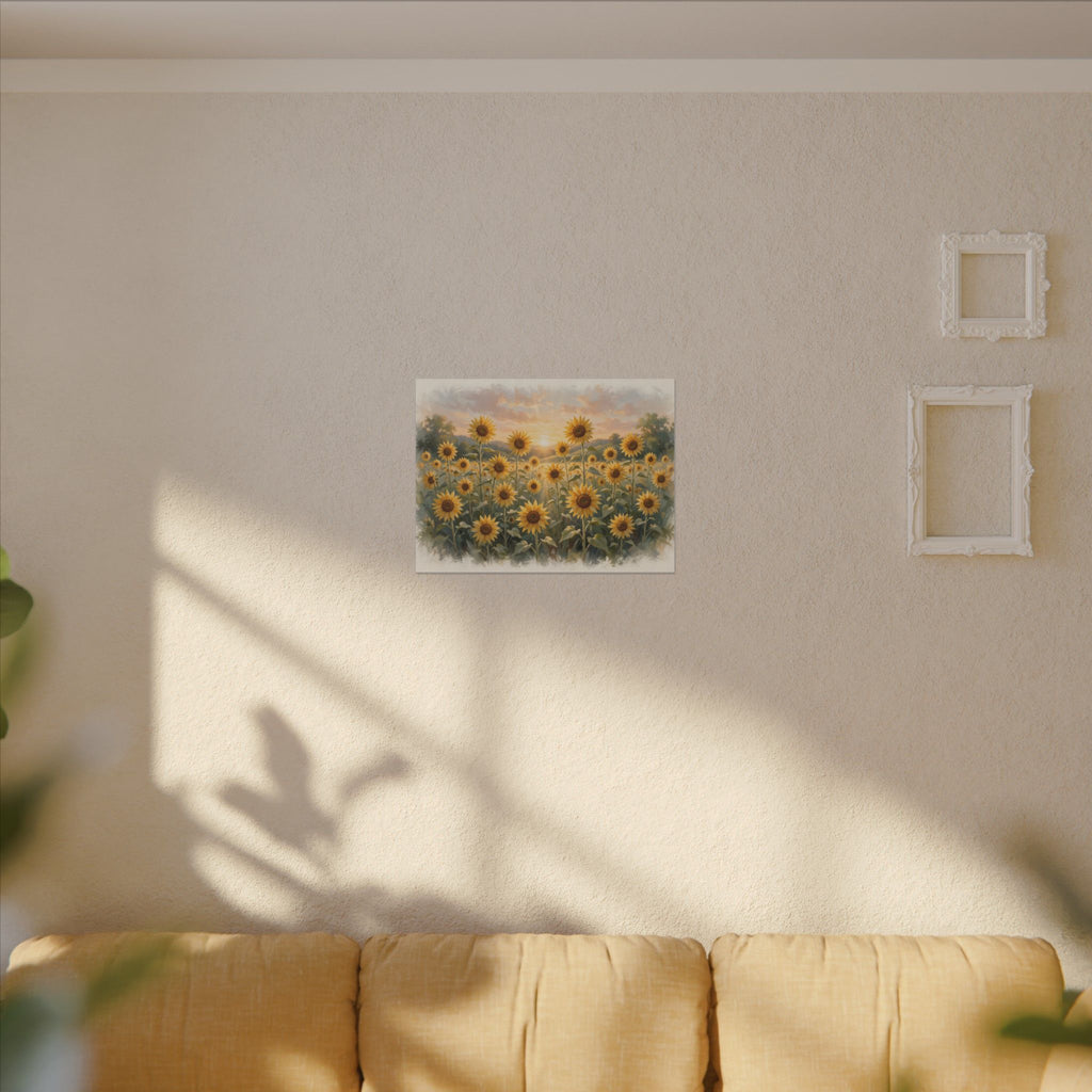 Sunflower Field at Sunset Canvas Wall Art – Style 2