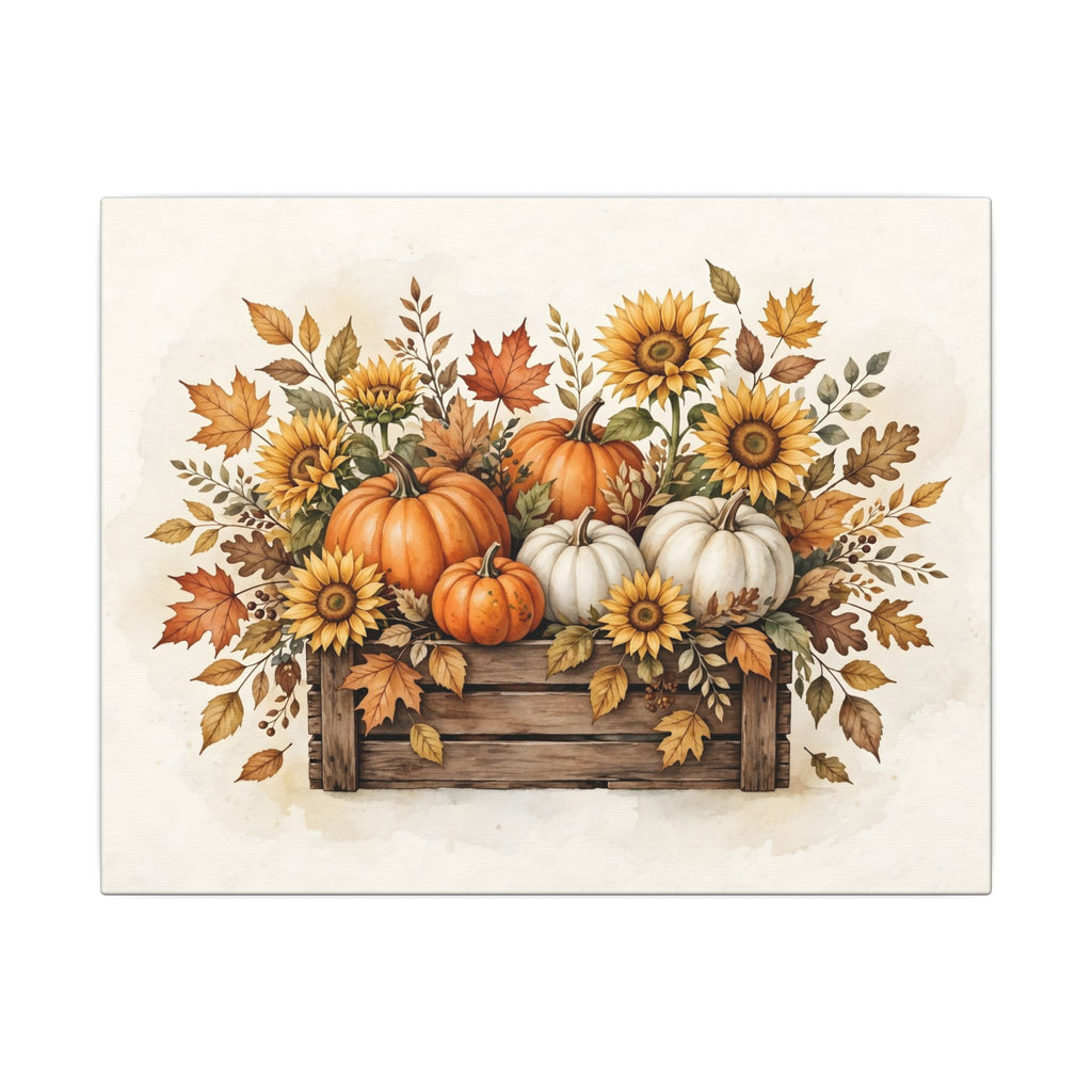 Pumpkins and Sunflowers Harvest Canvas Wall Art