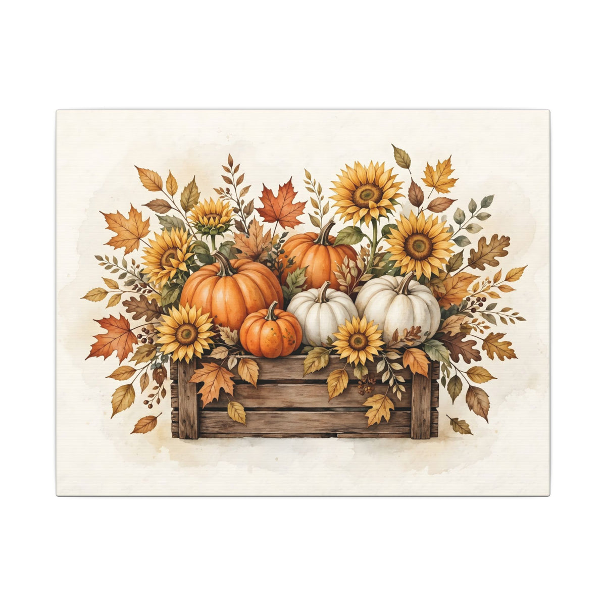 Pumpkins and Sunflowers Harvest Canvas Wall Art