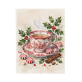 Christmas Teacup with Peppermints Velveteen Plush Blanket