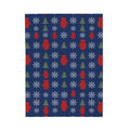 Snowflakes and Mittens Pattern Velveteen Plush Blanket – Style 2