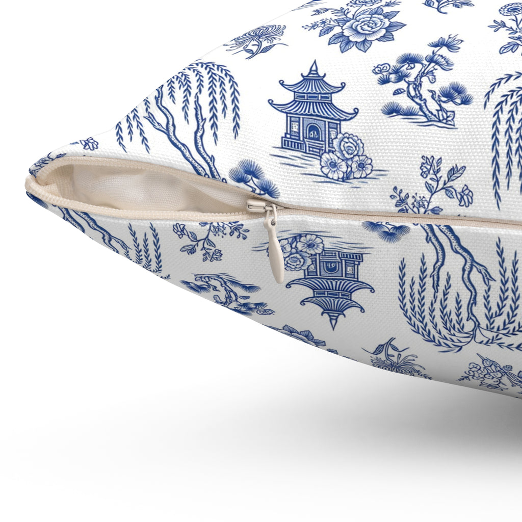 Blue Willow China Pattern Throw Pillow – Style 2