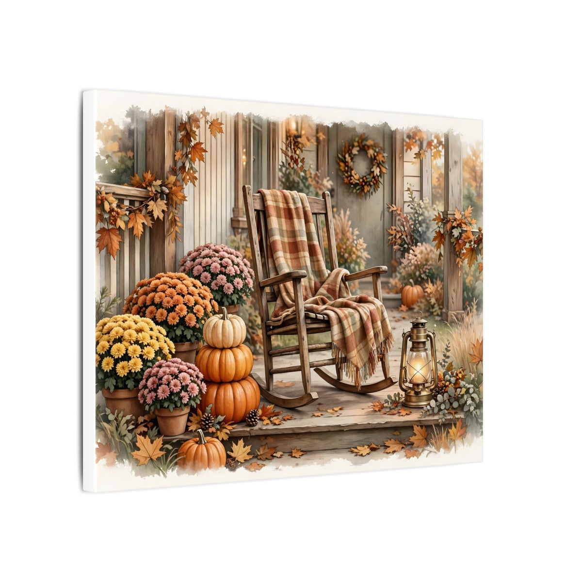 Cozy Fall Front Porch Canvas Wall Art – Style 2