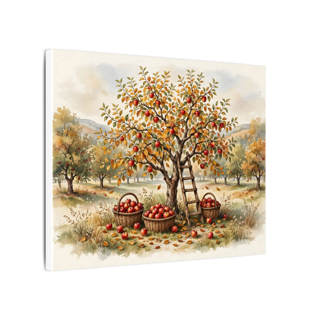 Apple Orchard in Autumn Canvas Wall Art
