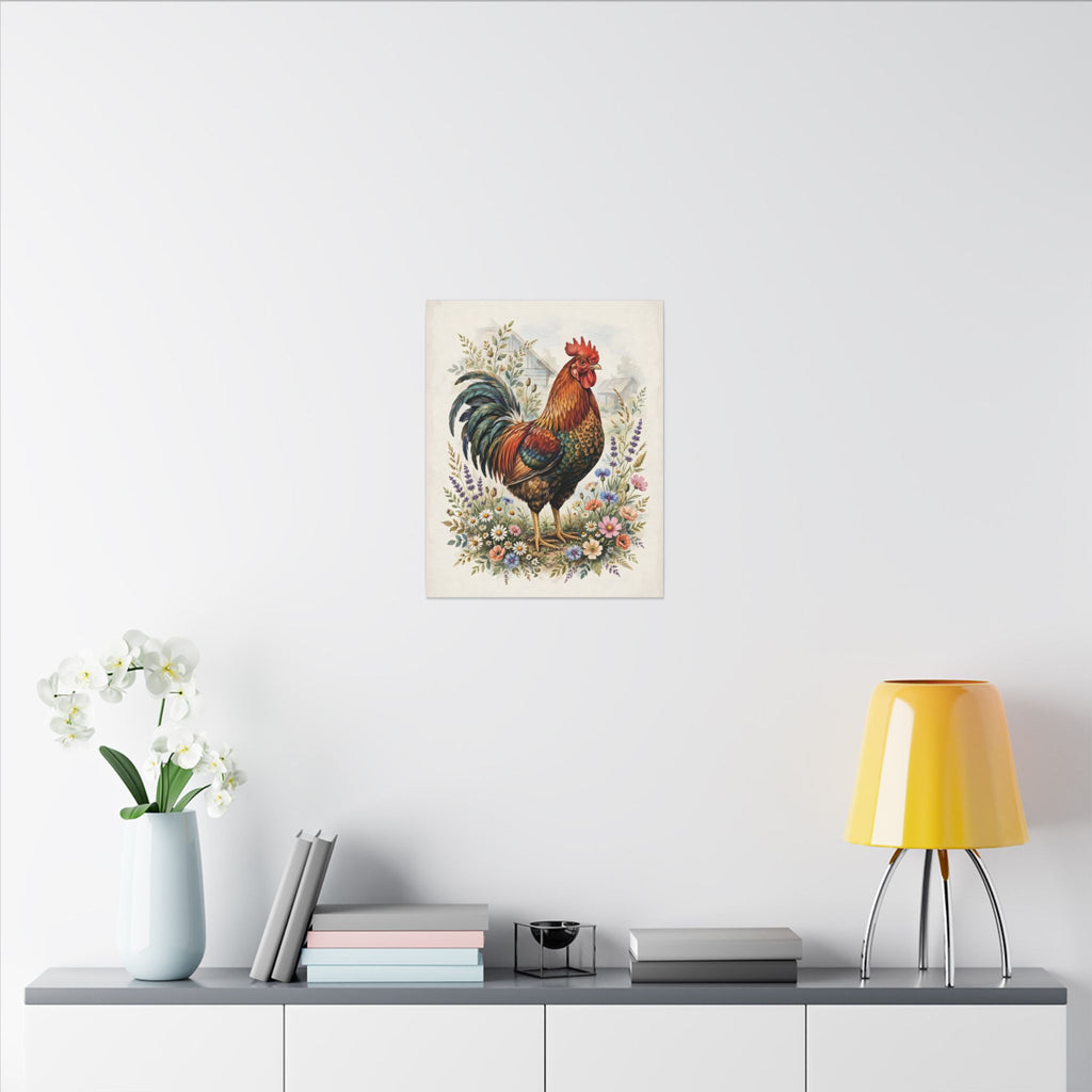 Proud Farmhouse Rooster Canvas Wall Art