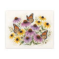 Monarch Butterflies and Wildflowers Canvas Wall Art