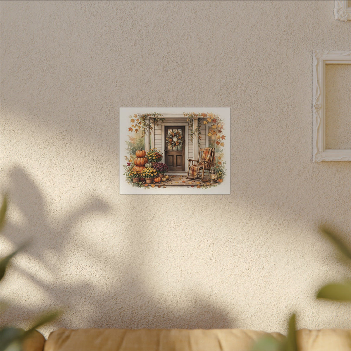 Cozy Fall Front Porch Canvas Wall Art