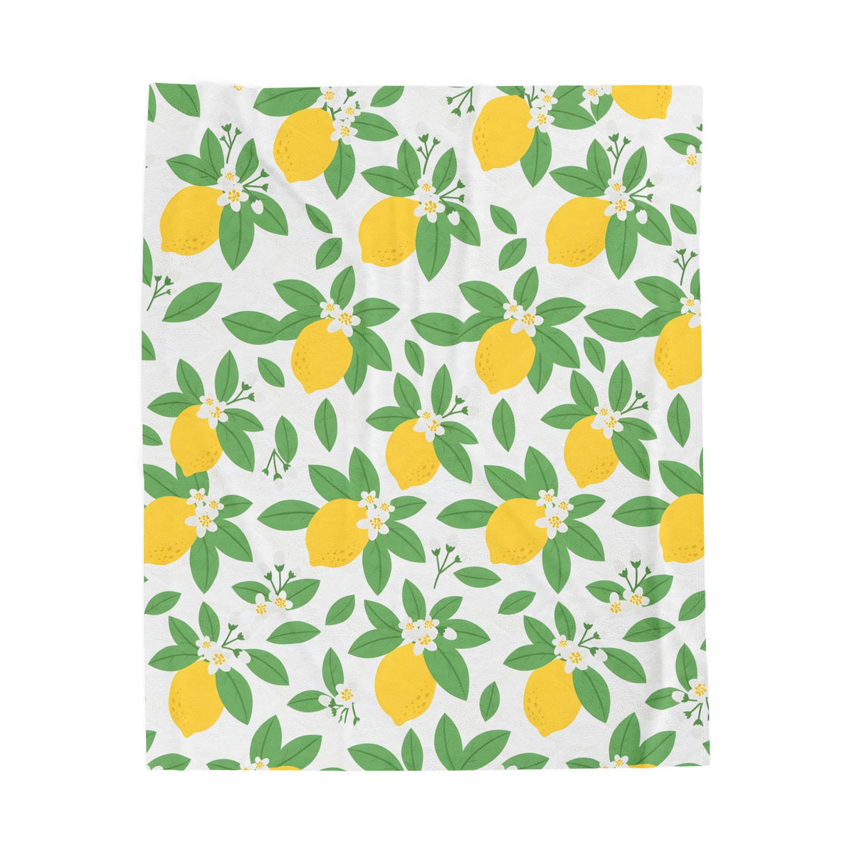 Farmhouse Lemon Pattern Velveteen Plush Blanket – Style 2