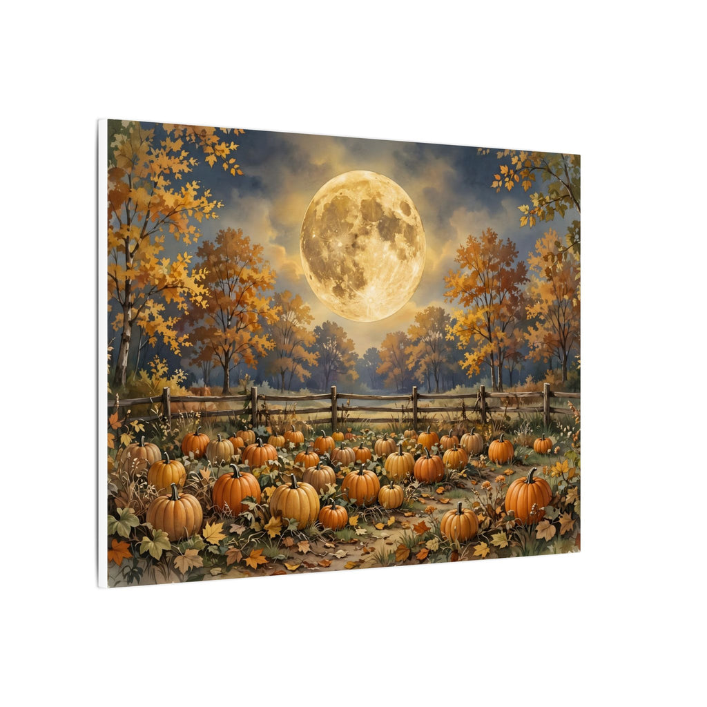 Harvest Moon over the Pumpkin Patch Canvas Wall Art – Style 2
