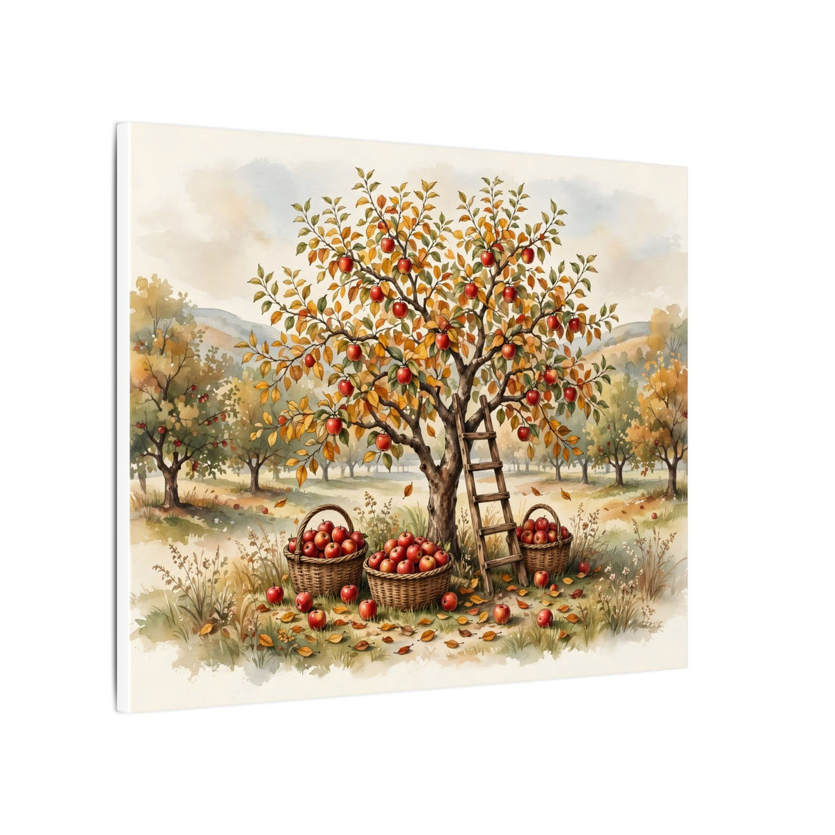 Apple Orchard in Autumn Canvas Wall Art