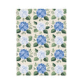 Hydrangea Blue Floral Pattern Velveteen Plush Blanket