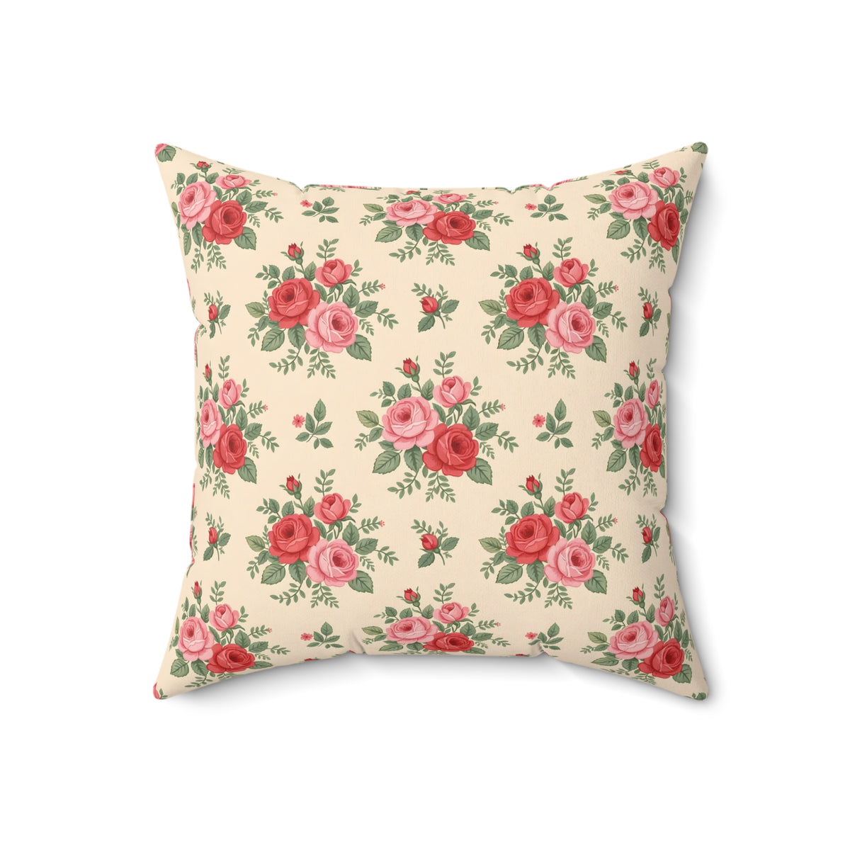 English Rose Chintz Pattern Throw Pillow – Style 2