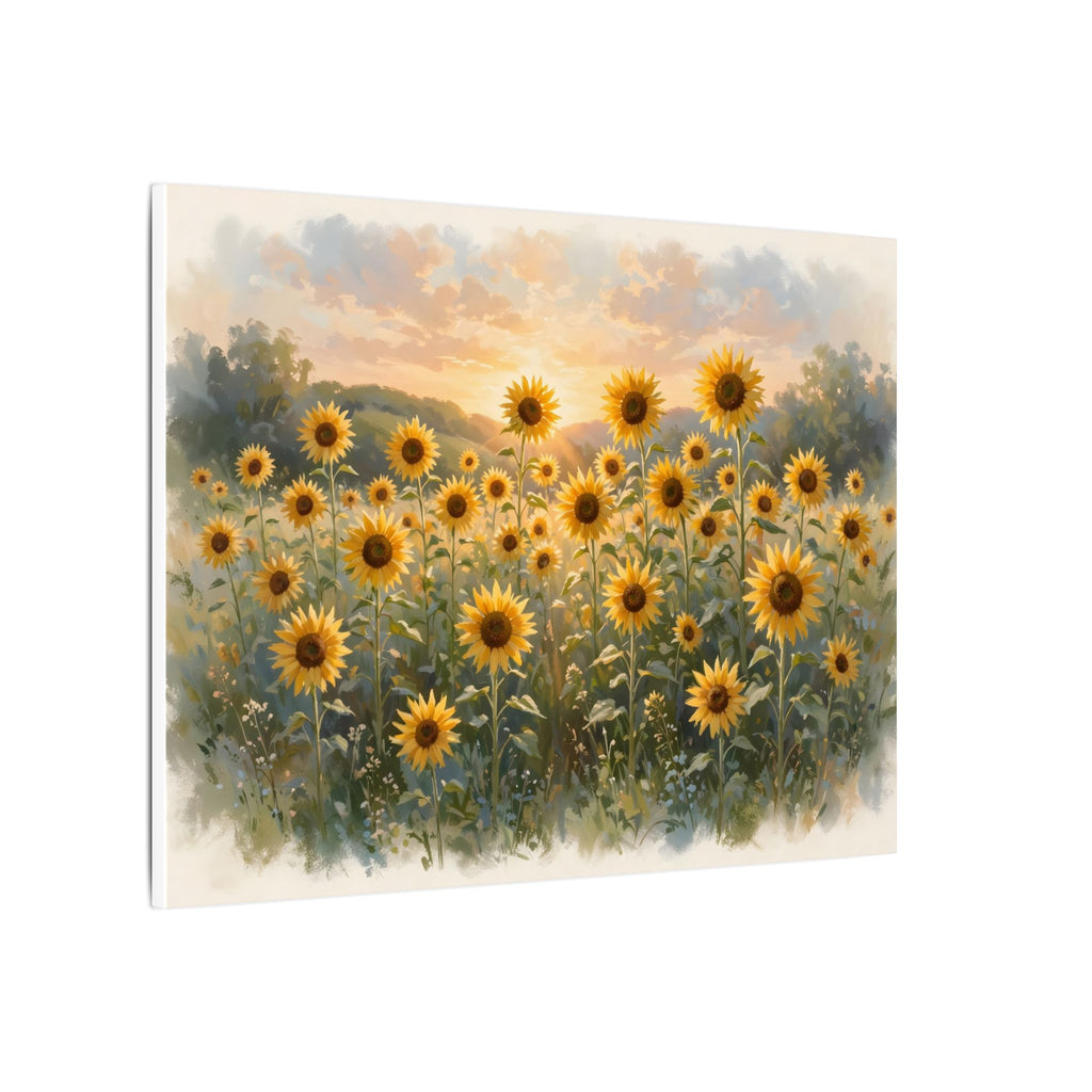 Sunflower Field at Sunset Canvas Wall Art
