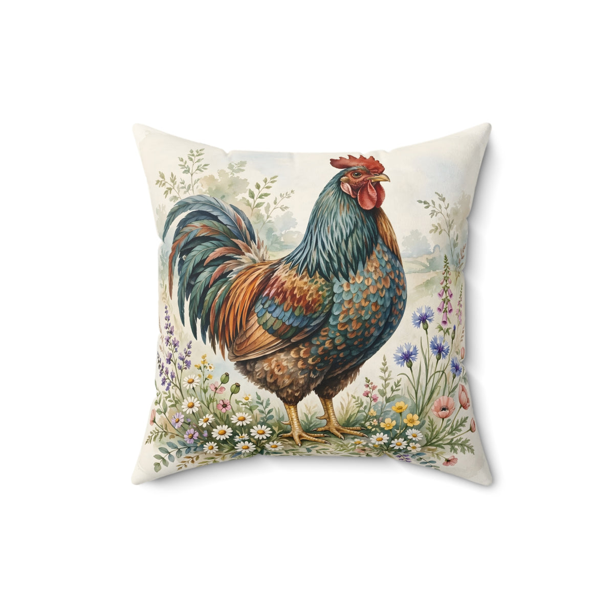 Proud Farmhouse Rooster Throw Pillow