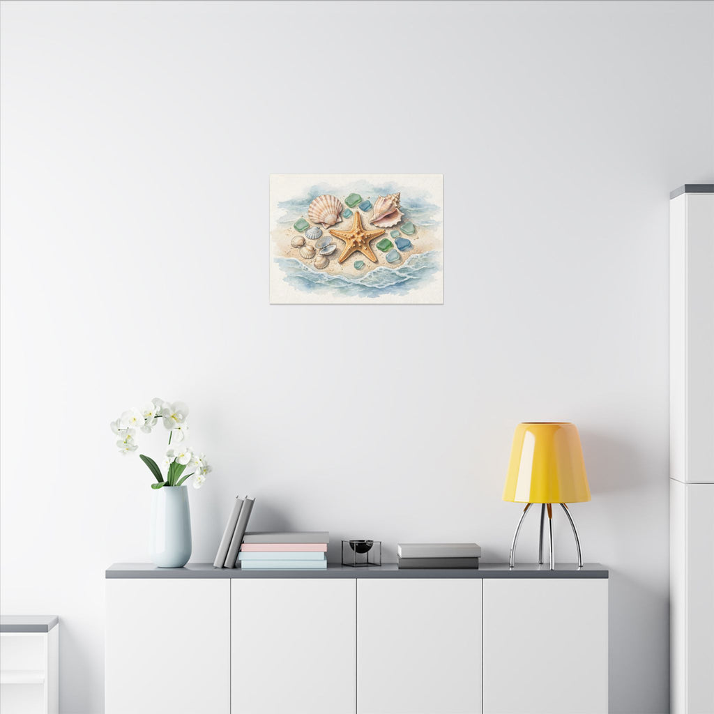 Seashells and Starfish Canvas Wall Art – Style 2