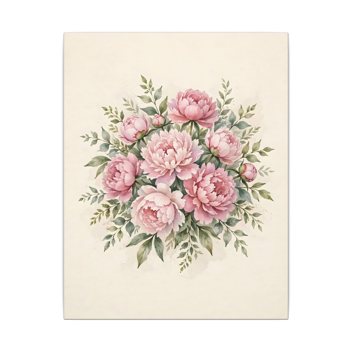 Pink Peonies Watercolor Canvas Wall Art – Style 2