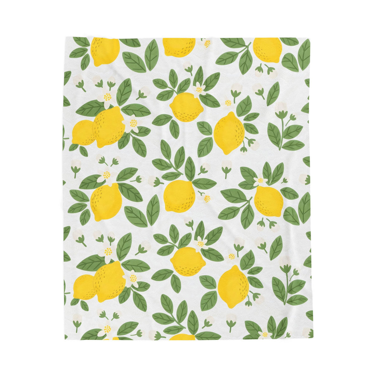 Farmhouse Lemon Pattern Velveteen Plush Blanket