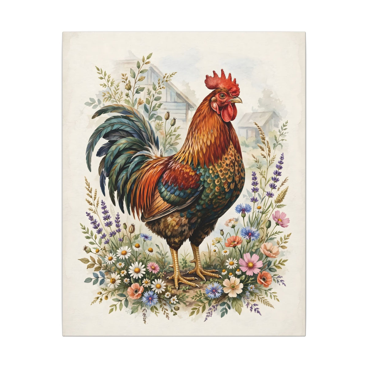 Proud Farmhouse Rooster Canvas Wall Art