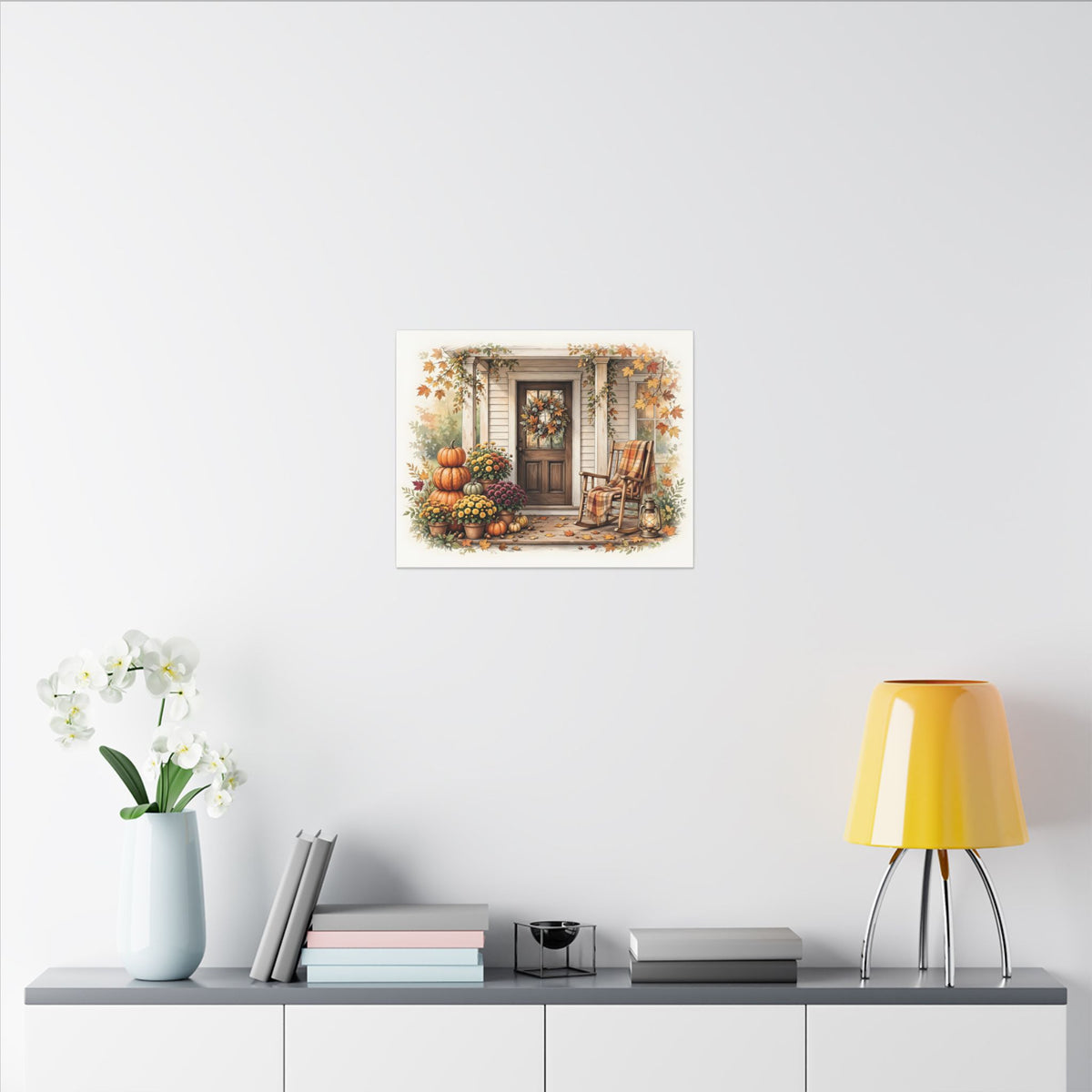 Cozy Fall Front Porch Canvas Wall Art